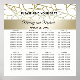 geometrischer Luxus, modernes Gold/weiße Hochzeit Poster