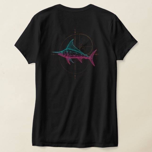 Geometrischer Marlin T-Shirt (AblageHinten)