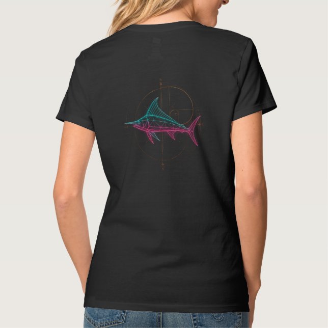 Geometrischer Marlin T-Shirt (Rückseite)
