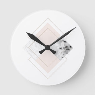 Geometrischer Marmorentwurf Runde Wanduhr