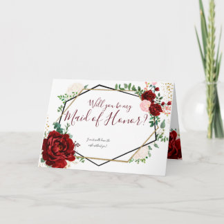 Geometrischer Merlot-Blumenwille sind Sie meine… Einladung