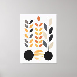 Geometrischer Minimalismus: Blätter in Abstrakten Leinwanddruck