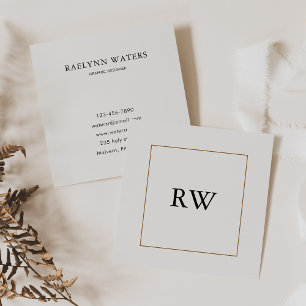 Geometrischer Minimalistischer Monogramm-Grafikdes Quadratische Visitenkarte