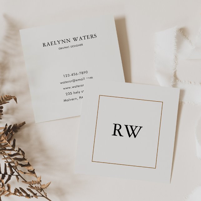 Geometrischer Minimalistischer Monogramm-Grafikdes Quadratische Visitenkarte (Von Creator hochgeladen)