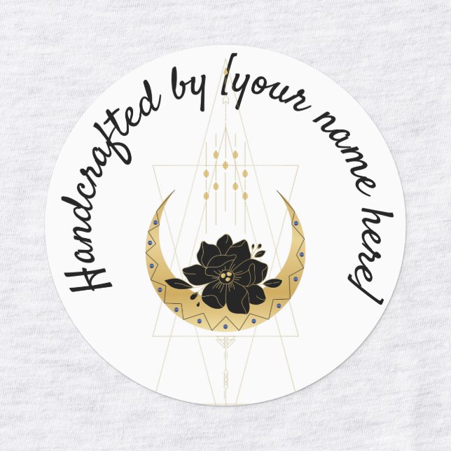 Geometrischer Mond, handgefertigt mit dem Produktl Etiketten (Design 4)