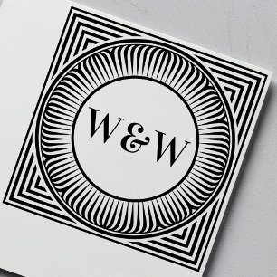 Geometrischer Monogramm-Selbstfärbestempel Permastempel