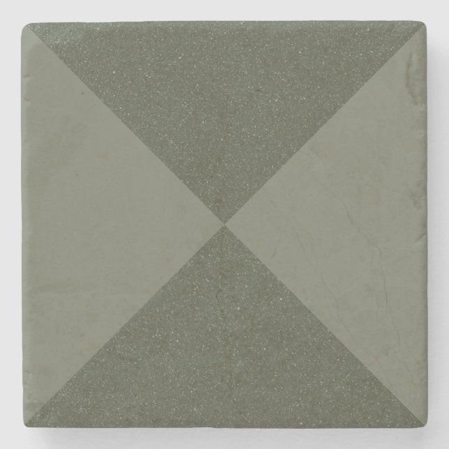 Geometrischer Moosgrüner Stein Untersetzer (Vorderseite)