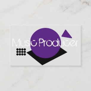 Geometrischer Musikproduzent DJ-Logo lila Formen Visitenkarte