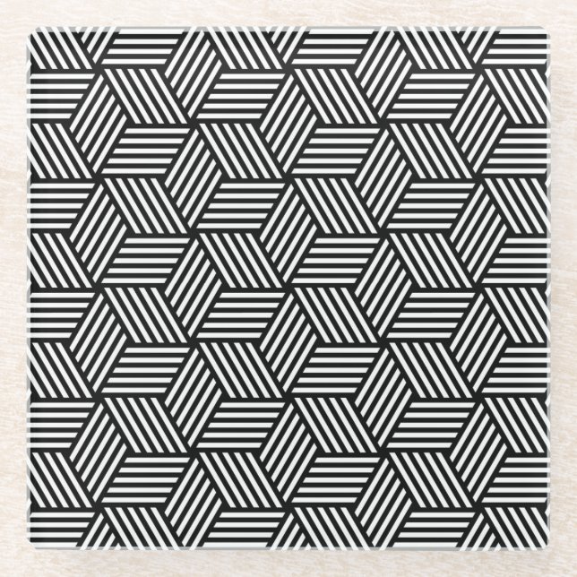 Geometrischer Musterkunstentwurf Glasuntersetzer (Vorderseite)