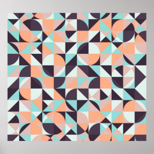 geometrischer, nahtloser Vintager Hintergrund Poster