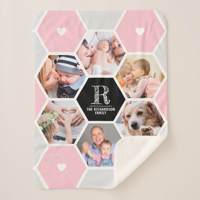 Geometrischer Name der Monogram-Familie 6-FotoColl Sherpadecke (Vorderseite)