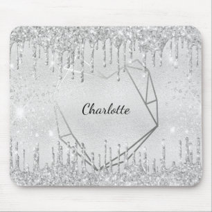 Geometrischer Name des Silver Glitzer Mousepad