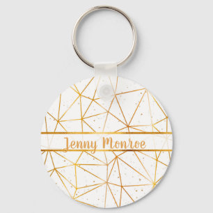 geometrischer Name des weißen Goldes Schlüsselanhänger