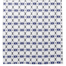 Geometrischer Navy-Schwarz-Weiß-Duschvorhang Duschvorhang