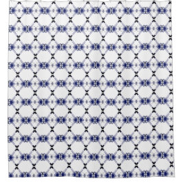 Geometrischer Navy-Schwarz-Weiß-Duschvorhang Duschvorhang