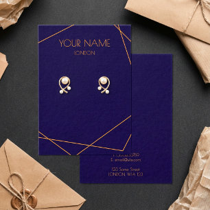 geometrischer Ohrring, blau und orange