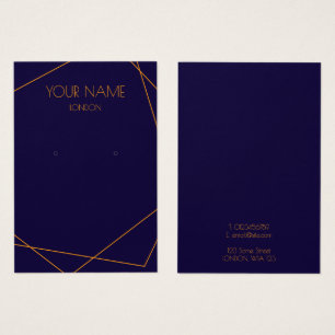 geometrischer Ohrring, blau und orange