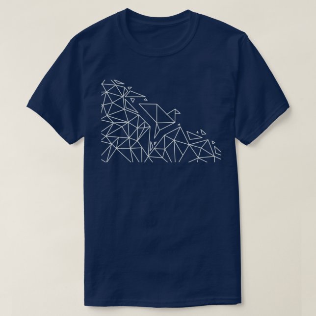 Geometrischer Origami Bird 3 T-Shirt (Design vorne)
