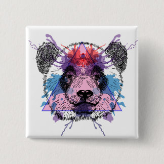 Geometrischer Panda-Bär Button