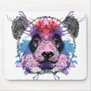 Geometrischer Panda-Bär Mousepad