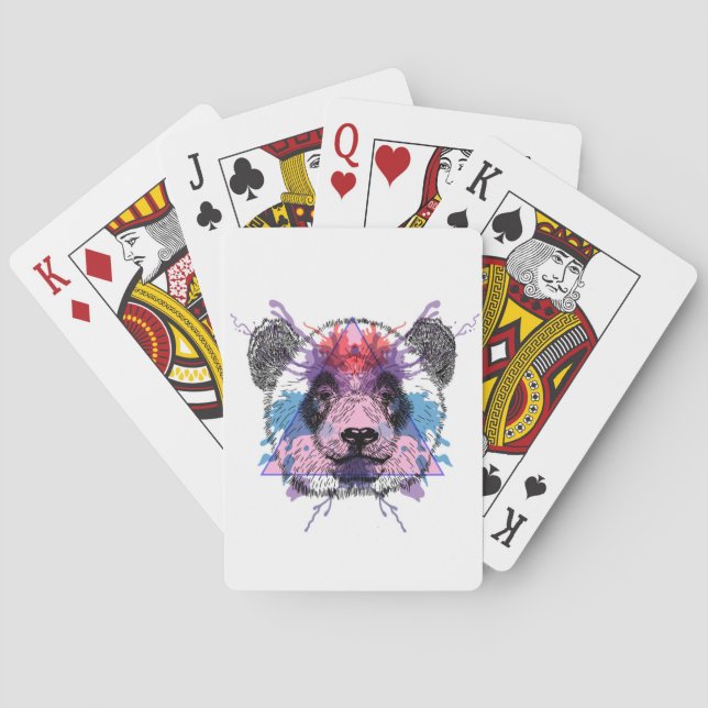 Geometrischer Panda-Bär Spielkarten (Rückseite)