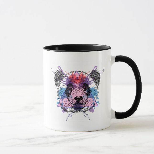 Geometrischer Panda-Bär Tasse (Rechts)
