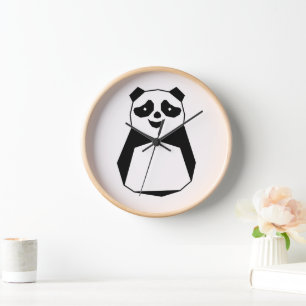 Geometrischer Panda Uhr