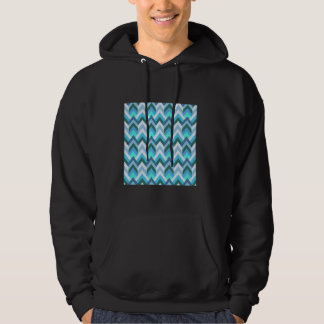 GEOMETRISCHER PATTERN FLAMESTICH BLUE GRE DER 1970 HOODIE