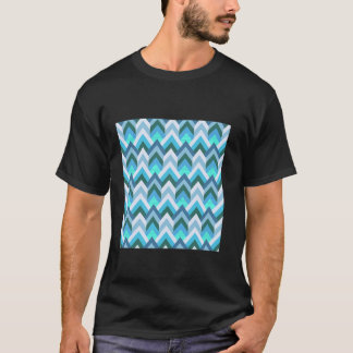 GEOMETRISCHER PATTERN FLAMESTICH BLUE GRE DER 1970 T-Shirt