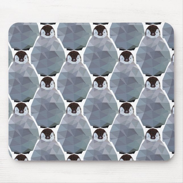 Geometrischer Pinguin-Wirrwarr-Druck Mousepad (Vorne)