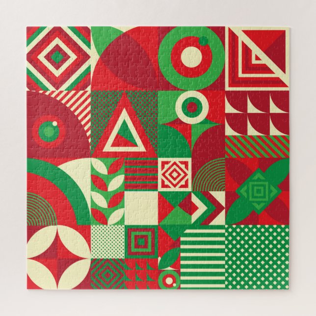 Geometrischer Pop: Farbige Abstrakte Fliesen. Puzzle (Vertikal)