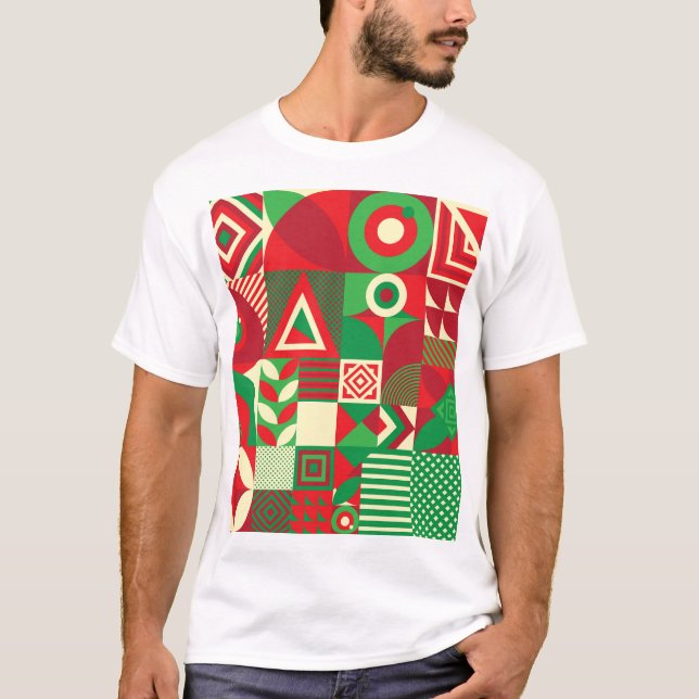 Geometrischer Pop: Farbige Abstrakte Fliesen. T-Shirt (Vorderseite)