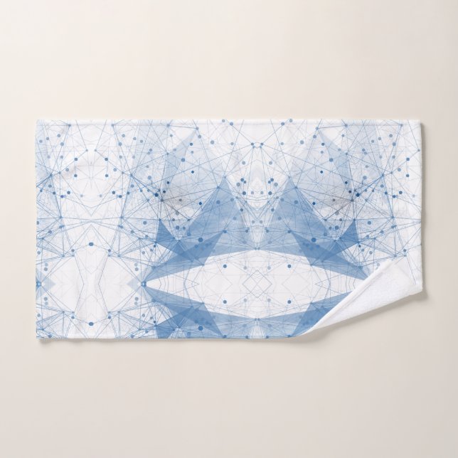 Geometrischer Punkt in China Blau und Weiß Badhandtuch Set (Handtuch)