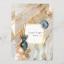 geometrischer Rahmen aus Nautical Muschel Tintenfi Einladung