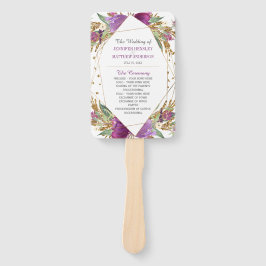 Geometrischer Rahmen für lila Amethyst-Glitzer Fächer