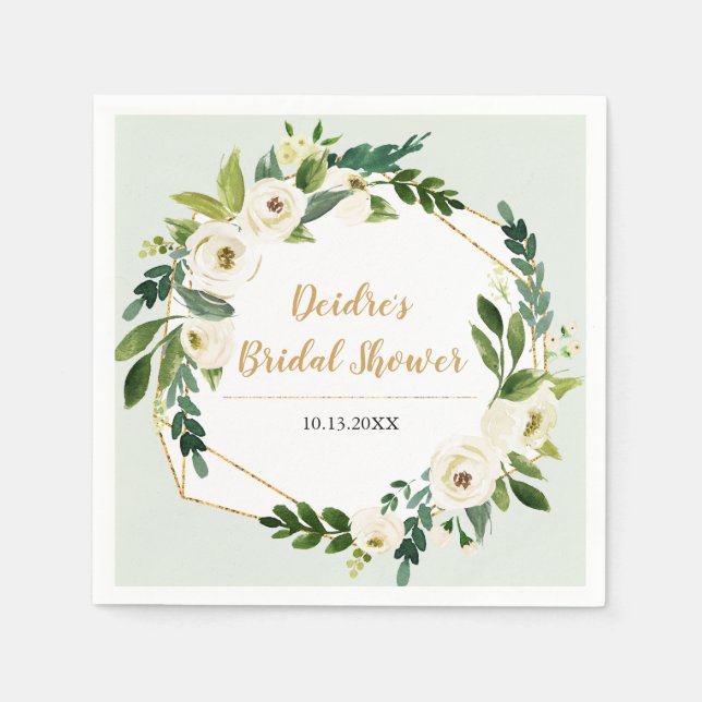 Geometrischer Rahmen mit goldfarbenem Rahmen Serviette (Vorderseite)