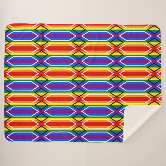Geometrischer Regenbogen Sherpadecke (Vorderseite (Horizontal))