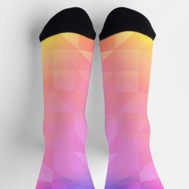 Geometrischer Regenbogen Socken (Oben)