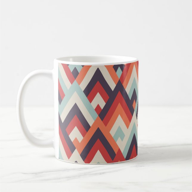 Geometrischer Rhombus: Vintages Farbmuster. Kaffeetasse (Links)
