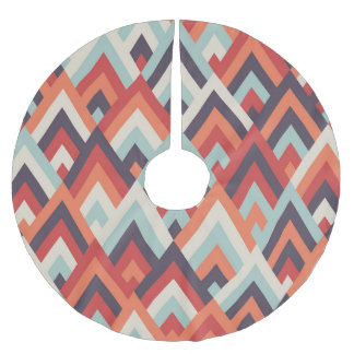 Geometrischer Rhombus: Vintages Farbmuster. Polyester Weihnachtsbaumdecke