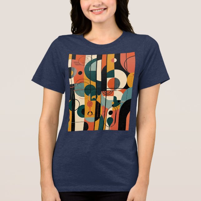 Geometrischer Rhythmus Tri-Blend Shirt (Vorderseite)