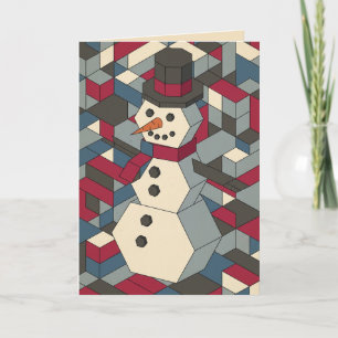 Geometrischer Schneemann-Weihnachtskarte Feiertagskarte