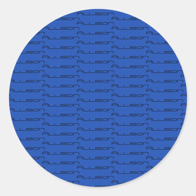 Geometrischer Schriftart der Allison-Wiederholmust Runder Aufkleber (Vorderseite)