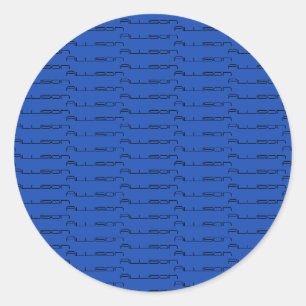 Geometrischer Schriftart der Allison-Wiederholmust Runder Aufkleber