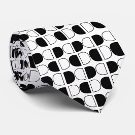Geometrischer Schwarz-Weiß-Halbkreis Krawatte