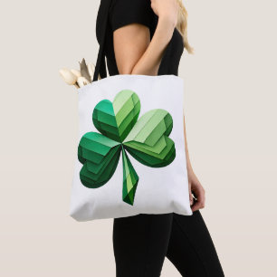 Geometrischer Shamrock St. Patrick's Day-Totebeute