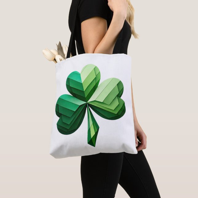Geometrischer Shamrock St. Patrick's Day-Totebeute (Von Nahem)