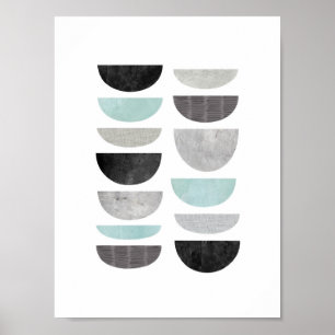 Geometrischer skandinavischer abstrakter Kunstdruc Poster