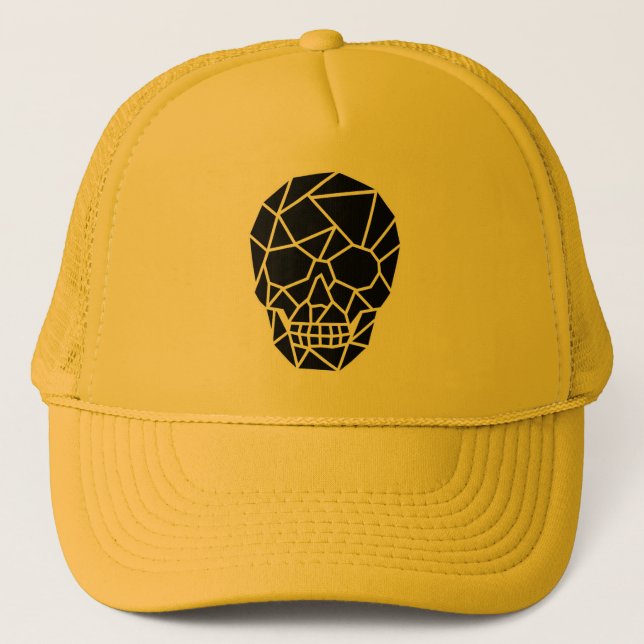 Geometrischer Skull Art Trucker Hat Truckerkappe (Vorderseite)