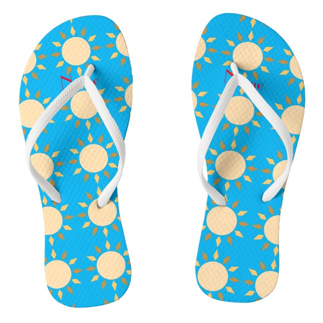 Geometrischer Sonnenkreis Thunder_Cove Flip Flops (Fußbett)